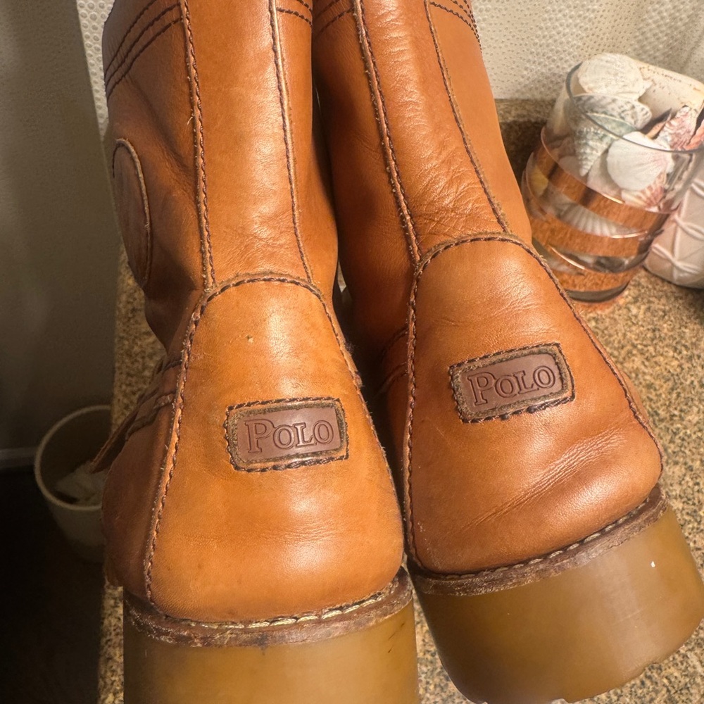Polo‎ Ralph Lauren Ranger Brown Leather Classic  Mens  Boots 9 D - Picture 4 of 6